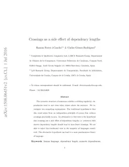 Crossings as a side effect of dependency lengths