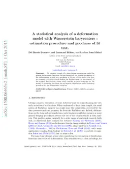 A statistical analysis of a deformation model with Wasserstein
  barycenters : estimation procedure and goodness of fit test