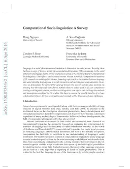 Computational Sociolinguistics: A Survey