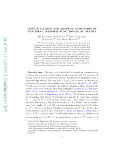 Lepski's Method and Adaptive Estimation of Nonlinear Integral
  Functionals of Density
