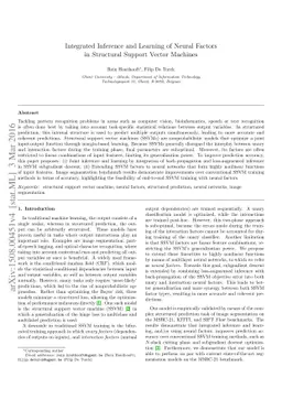 Integrated Inference and Learning of Neural Factors in Structural
  Support Vector Machines