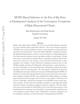 MCMC-Based Inference in the Era of Big Data: A Fundamental Analysis of
  the Convergence Complexity of High-Dimensional Chains