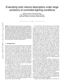 Evaluating color texture descriptors under large variations of
  controlled lighting conditions