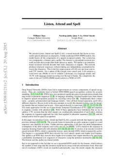 Listen, Attend and Spell