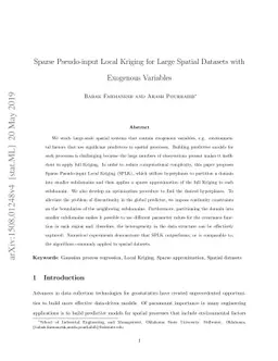 Sparse Pseudo-input Local Kriging for Large Spatial Datasets with
  Exogenous Variables