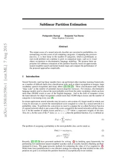 Sublinear Partition Estimation