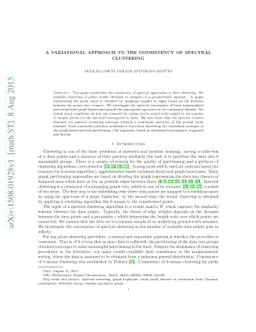 A variational approach to the consistency of spectral clustering