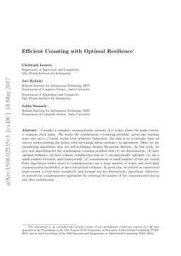 Efficient counting with optimal resilience