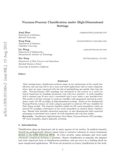 Neyman-Pearson Classification under High-Dimensional Settings