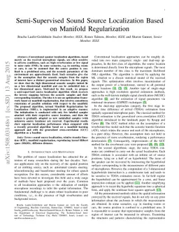 Semi-Supervised Sound Source Localization Based on Manifold
  Regularization
