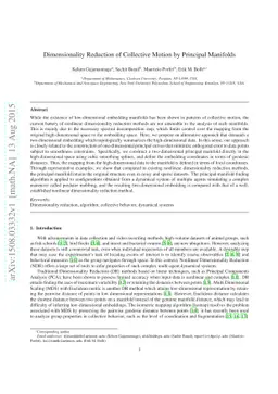 Dimensionality Reduction of Collective Motion by Principal Manifolds
