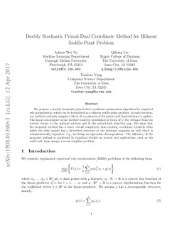 Doubly Stochastic Primal-Dual Coordinate Method for Bilinear
  Saddle-Point Problem