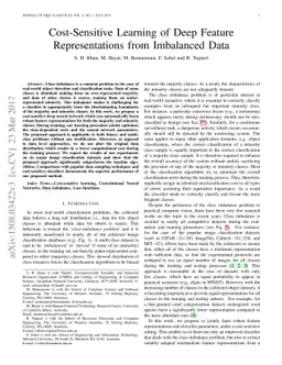 Cost Sensitive Learning of Deep Feature Representations from Imbalanced
  Data