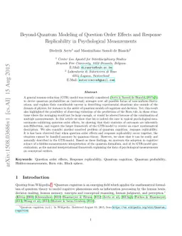 Beyond-Quantum Modeling of Question Order Effects and Response
  Replicability in Psychological Measurements