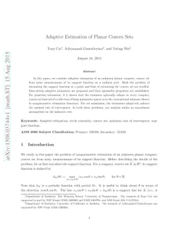 Adaptive estimation of planar convex sets
