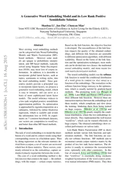 A Generative Word Embedding Model and its Low Rank Positive Semidefinite
  Solution