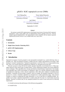 gSLICr: SLIC superpixels at over 250Hz