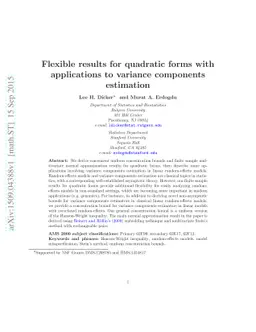 Flexible results for quadratic forms with applications to variance
  components estimation