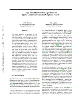 Large-Scale Optimization Algorithms for Sparse Conditional Gaussian
  Graphical Models