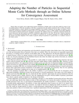 Adapting the Number of Particles in Sequential Monte Carlo Methods
  through an Online Scheme for Convergence Assessment