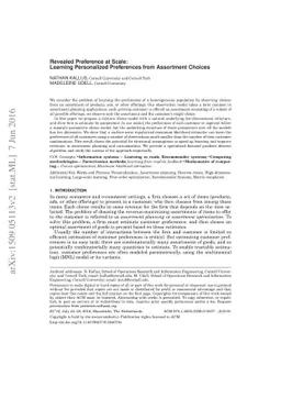 Revealed Preference at Scale: Learning Personalized Preferences from
  Assortment Choices