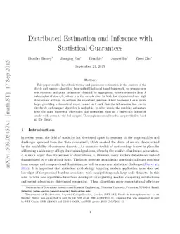 Distributed Estimation and Inference with Statistical Guarantees