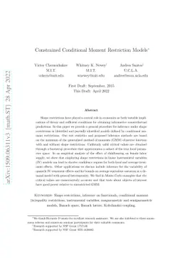 Constrained Conditional Moment Restriction Models