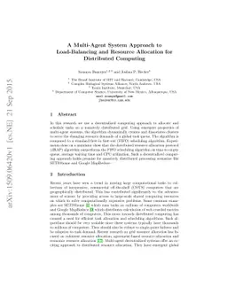 A Multi-Agent System Approach to Load-Balancing and Resource Allocation
  for Distributed Computing