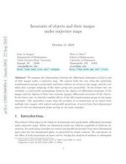 Invariants of objects and their images under surjective maps