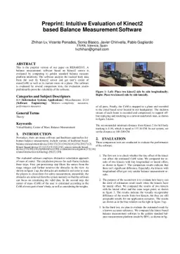 Preprint: Intuitive Evaluation of Kinect2 based Balance Measurement
  Software