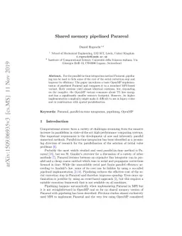 Shared Memory Pipelined Parareal