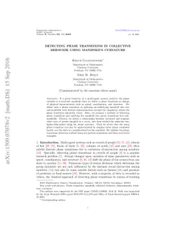 Detecting phase transitions in collective behavior using manifold's
  curvature