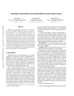 Automatic Concept Discovery from Parallel Text and Visual Corpora