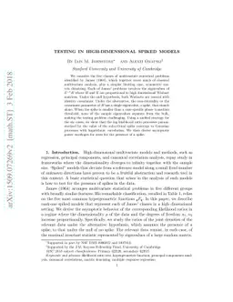 Testing in high-dimensional spiked models