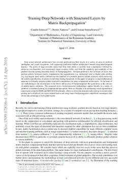 Training Deep Networks with Structured Layers by Matrix Backpropagation