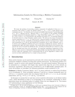 Information Limits for Recovering a Hidden Community
