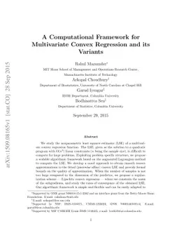 A Computational Framework for Multivariate Convex Regression and its
  Variants
