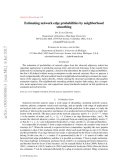 Estimating network edge probabilities by neighborhood smoothing
