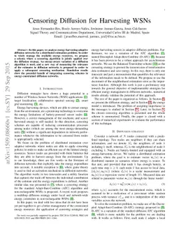 Censoring Diffusion for Harvesting WSNs