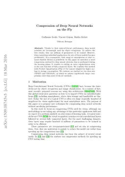 Compression of Deep Neural Networks on the Fly