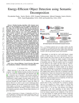 Energy-Efficient Object Detection using Semantic Decomposition