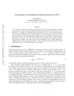 Convergence of Stochastic Gradient Descent for PCA