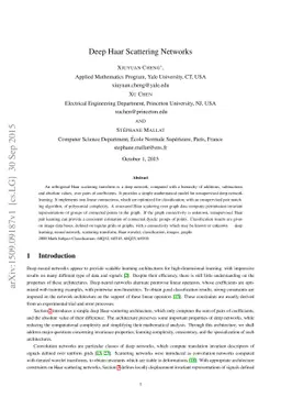 Deep Haar Scattering Networks
