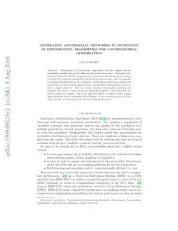 Generative Adversarial Networks in Estimation of Distribution Algorithms
  for Combinatorial Optimization