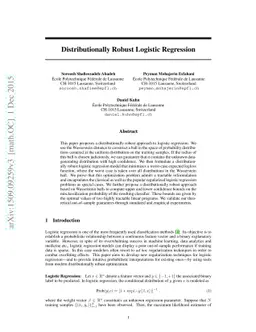 Distributionally Robust Logistic Regression
