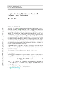 Adaptive Smoothing Algorithms for Nonsmooth Composite Convex
  Minimization