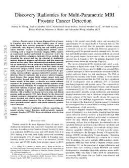 Discovery Radiomics for Multi-Parametric MRI Prostate Cancer Detection