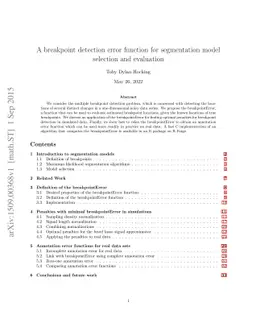 A breakpoint detection error function for segmentation model selection
  and evaluation