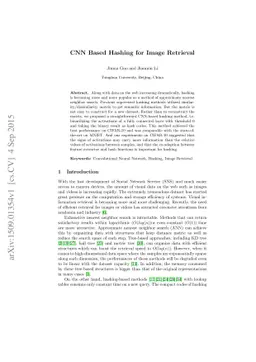 CNN Based Hashing for Image Retrieval