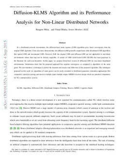 Diffusion-KLMS Algorithm and its Performance Analysis for Non-Linear
  Distributed Networks